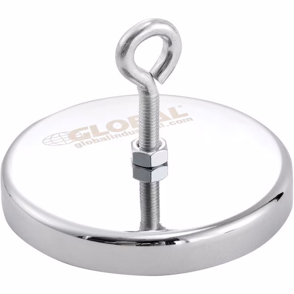 Ceramic Hang-It Magnet w/ Attached Eyebolt, 95 Lbs. Pull, 6PK